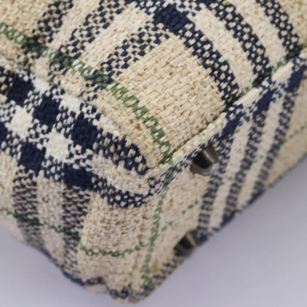 BURBERRY Nova Check Blue Label Hand Bag Canvas Beige Navy Auth BD035 - Picture 15 of 16